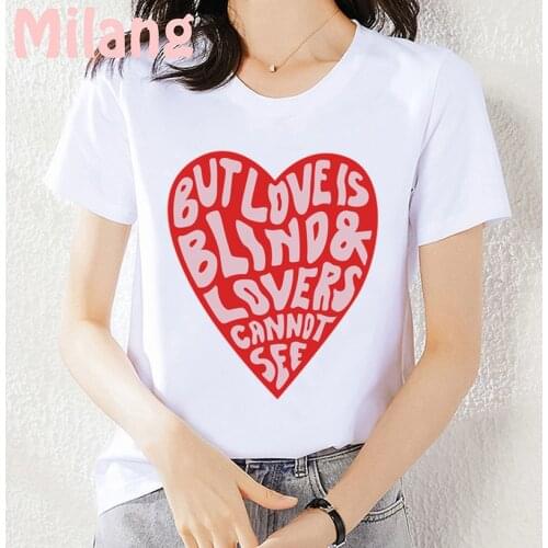 Empathy In Heart & Eyes Mujer Camisetas White Top T Shirts Summer Aesthetics Graphic Short Sleeve t-shirt Polyester Women Tshirt