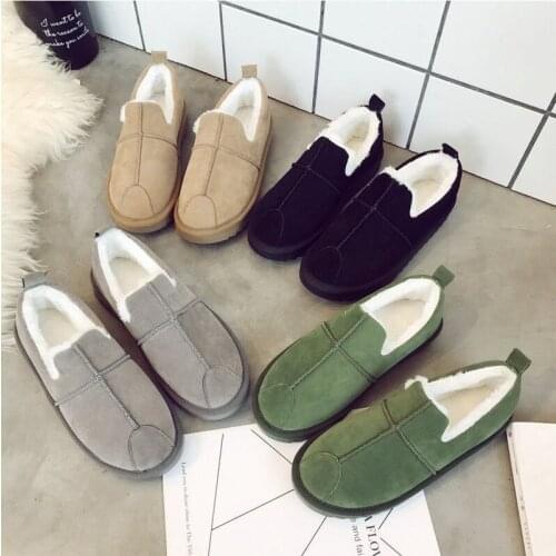 Women boots shoes warm plush snow boots suede women shoes with fur fashion women ankle boots Warm flock winter shoes woman