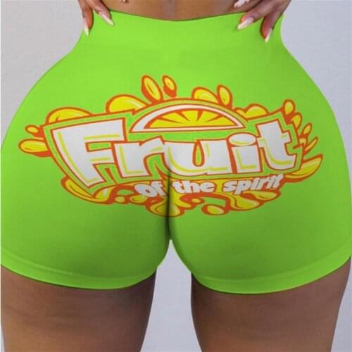 2021 Summer Sexy Club Hot Shorts Women 3D Printed Elastic Waist Running Fitness Biker Shorts Skinny Push Hip Shorts Female