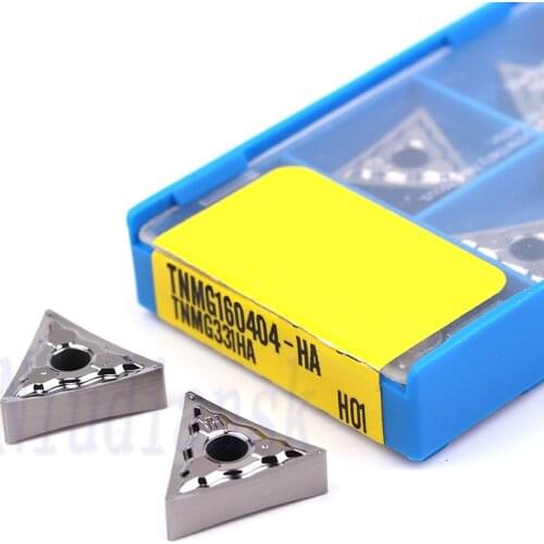 10Pcs TNMG160402-HA H01 Carbide Inserts TNMG160404-HA H01 TNMG160408-HA H01 Cutting Blades CNC Lathe Tools Aluminum Turning Tool