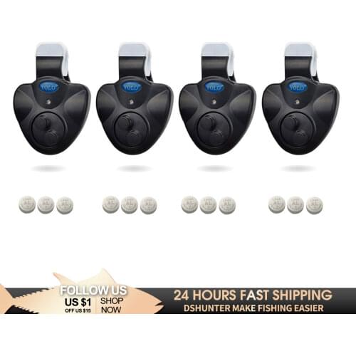 2/3/4PCS Fishing Fish Bite Alarm Electronic Buzzer on Fishing Rod with Loud Siren Daytime Night Indicator With Battery LR44