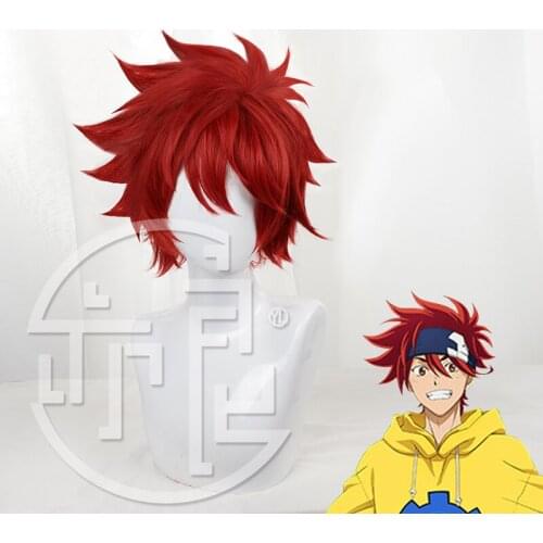 Anime SK8 the Infinity Reki Cosplay Wig Red Hair Men Short Synthetic Hair Halloween Carnival Party Props + Wig Cap