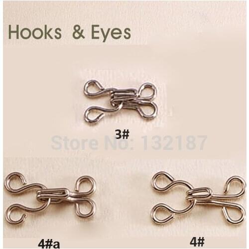 Wholesale 150pairs/lot metal brass bra underwear hooks eyes pant skirt hook / eye silver nickle free shipping HE-015