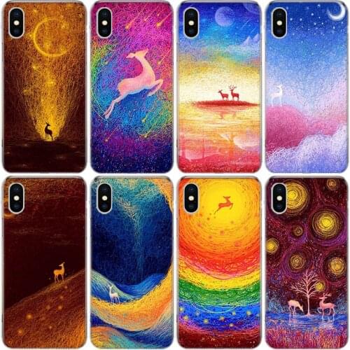 Animal deer Art Phone Case For iphone 12 Mini 11 Pro XS MAX SE2020 8 7 6 6S Plus X 5 5S SE XR Cover Shell Coque