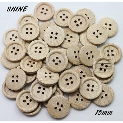 Wooden Sewing Buttons Scrapbooking Round Natural Four Holes Wooden Grain Pattern 15mm Dia. 50 PCs Costura Botones bottoni botoes