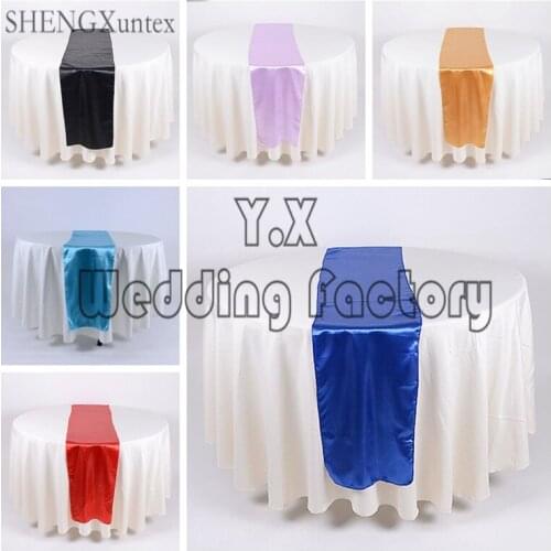 Door to Door Shipping 20PCS Satin Table Runner For Wedding Table Cloth Decoration