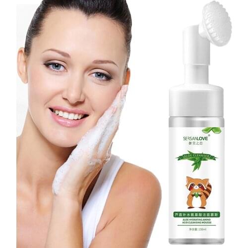 150ml Extract Aloe Essence Cleansing Mousse Foam Cream Remove Makeup Deep Moisture Replenishment Rejuvenation Mousse Cleanser