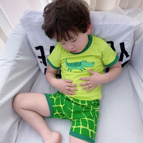 SAILEROAD Childrens Crocodiles Animals Pajamas Set Girls Cotton Kids Pyjamas Boys Sleepwear Child Night Wear Clothing Suits