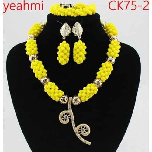 Quality Weekend Sales Wholesale 2020 new fashion gold color jewelry sets necklace earrings dubai african jewelry sets CK75-1