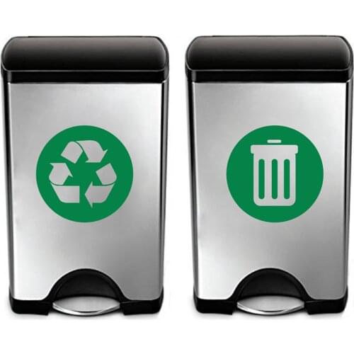 Recycle And Trash Sign Decal Trash Can Vinyl Art Sticker Decor Recycle Bin Container Green Decal Garbage Stickers Poubelles