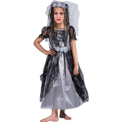 Snailify Goth Ghost Bride Costume Girls Creepy Victorian Ghost Costume Halloween Costume Kids