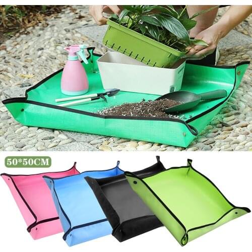 HHS 50 * 50 cm Foldable Planting Mat Waterproof For Basin Flower pot Plant Gardening Pad Reusable Transplanting Potting Mat