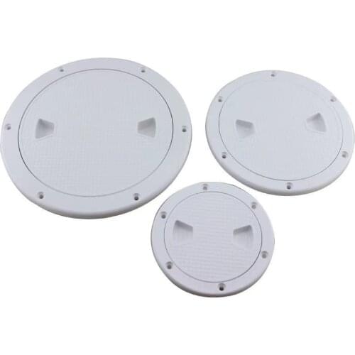 4" 6" 8" ABS Plastic Round Hatch Cover Deck Plate Non Slip Deck Inspection Plate for Marine RV yacht Boat Accessories White