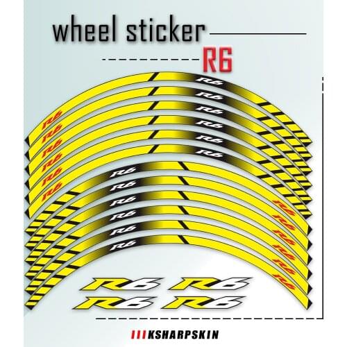 Hot Reflective Wheel Styling Stickers Front Rear Rims High Adhesion Sticker Waterproof Rim Decals for YAMAHA YZF R6 YZF-R6 YZFR6