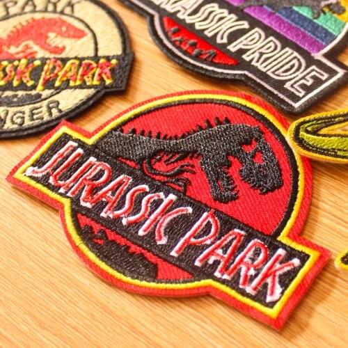 Jurassic Park Patch For Clothing Iron On Embroidered Patches For Clothes Dinosaur Patch On Clothes Stickers For T-shirt Badges