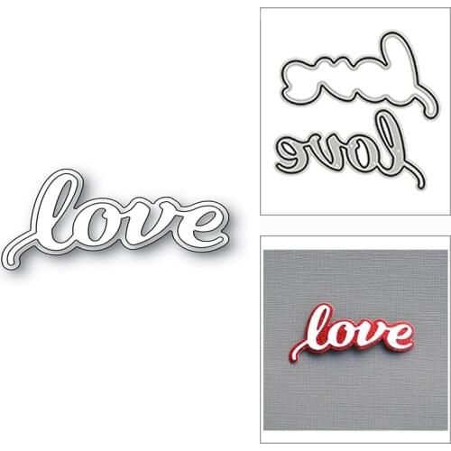 New Shadow Love Word Script 2020 Metal Cutting Dies for DIY Scrapbooking and Card Making Decorative Embossing Craft No Stamps