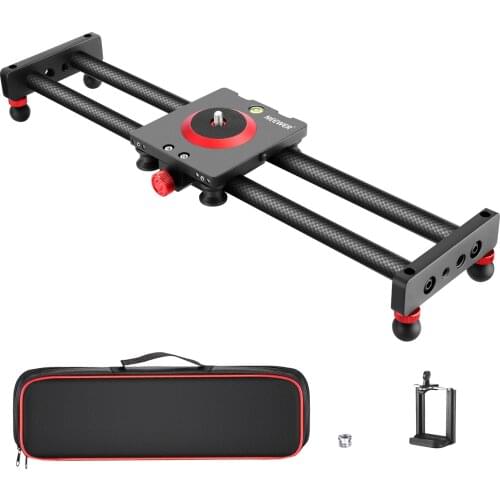 Neewer Camera Slider Carbon Fiber Dolly Rail, 16 inches/40 centimeters with 4 Bearings for Cell Phones and Mirrorless Cameras
