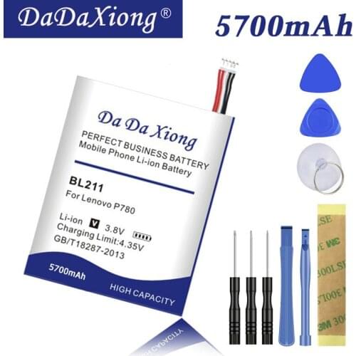 Original Da Da Xiong high capacity 5700mAh BL 211 BL211 Battery for Lenovo P780 Cell Phone battery