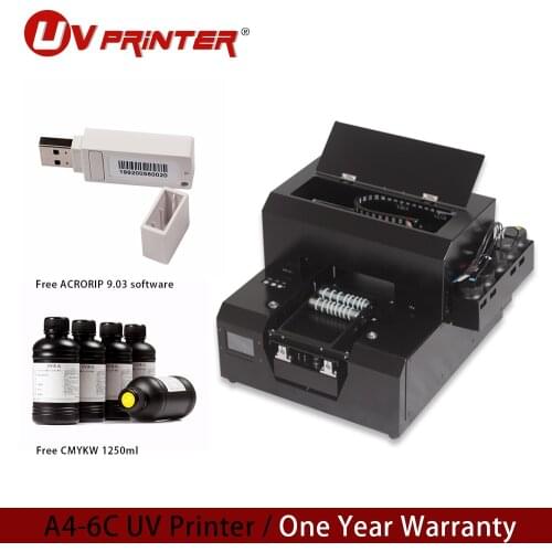 Flatbed inkjet uv printer glass cup printing cylindrical roller holder 6 color ink cartridge for silicone/metal/textile