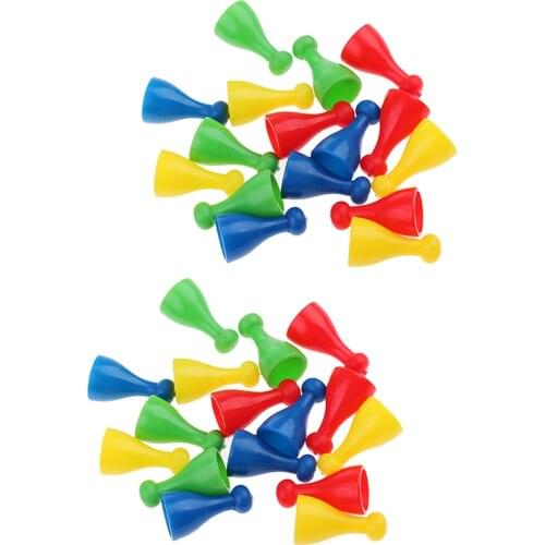 Perfeclan 32pcs/set Plastic Chess Pawn Pieces Board Card Game Halma Parts Accessories Halma Game Pieces Board Game