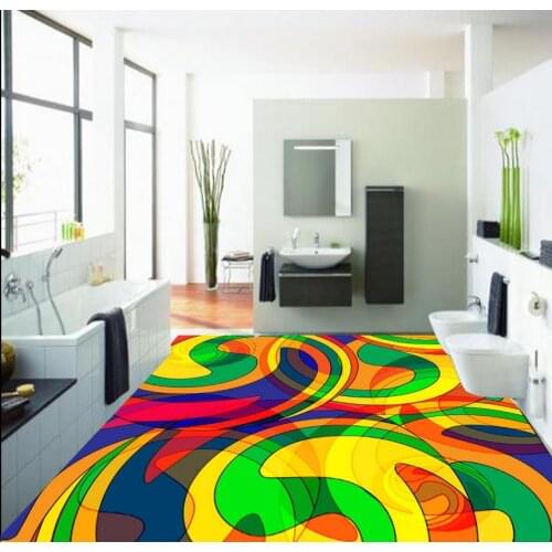 Custom Photo Floor 3D Wallpaper Modern Art Abstract Fashion Painted 3D Floor Self-adhesive PVC Wallpaper 3D Floor