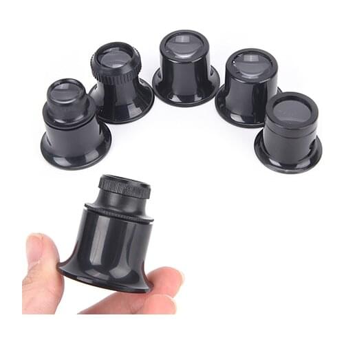 Portable 5X 10X 15X 20X Jeweler Watch Magnifier Tool Monocular Magnifying Glass Loupe Lens Eye Magnifier Len Repair Kit Tool