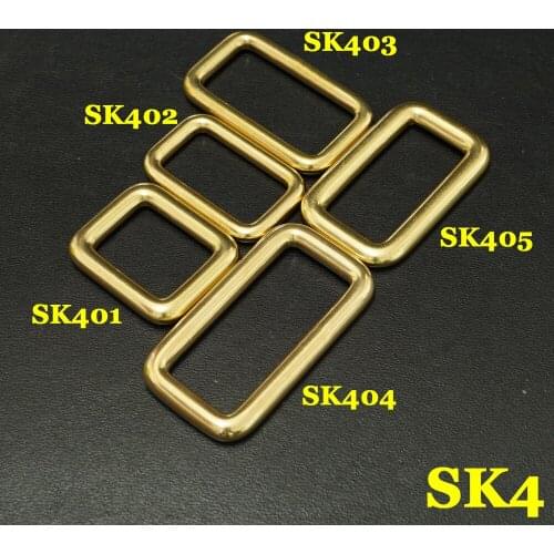 SK4) 2pc Solid Brass Square Ring Leathercraft Hardware