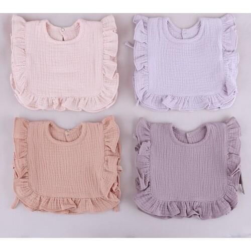 Baby Feeding Drool Bib Infants Lace Saliva Towel Soft Cotton Burp Cloth for Newborn Toddler Shower Gifts