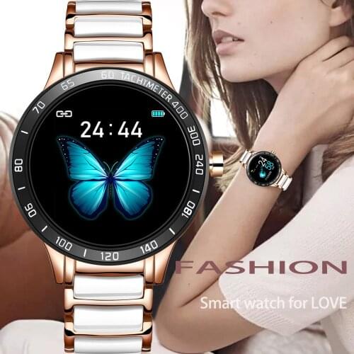 LIGE Luxury Smart Watch Women Waterproof Sports Fitness Tracker For Android IOS Reloj Inteligente Ceramic Strap Smart Watch Men