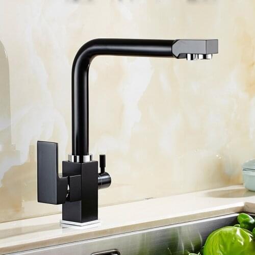 New arrival brass material 360 degree black kitchen faucet direct drink sink faucet basin faucet sink faucet with plumping hoses
