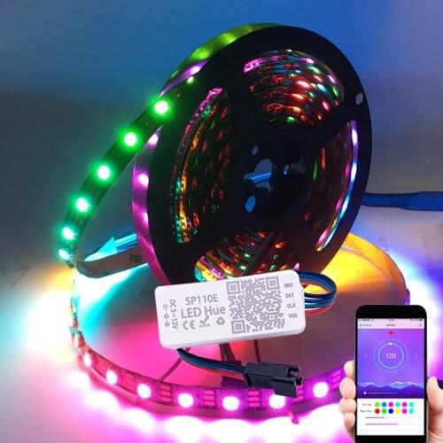DC5V USB WS2812B WS2812 Led Strip Light With SP110E Bluetooth Controller Kit For Home Bedroom Decoration 1m/2m/3m/4m/5m