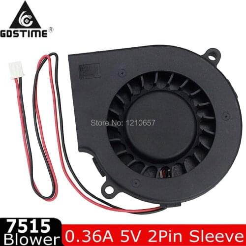 Gdstime 75mm x 15mm 7515 2Pin DC 5V Brushless Blower Cooling Fan for Computer PC Case System