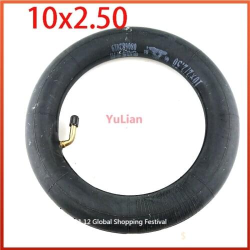 Inner Tube 10X2.50 10x2.5 255x80 Tube Innertube with bent valveDegree valve for Baby Stroller Pram Scooter 10 Inch