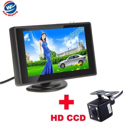 Waterproof 480TVL 2.8mm 170 Lens Angle CMOS Car Rearview Parking Camera With 4.3 Inch TFT LCD Monitor For Reversing Backup Cam