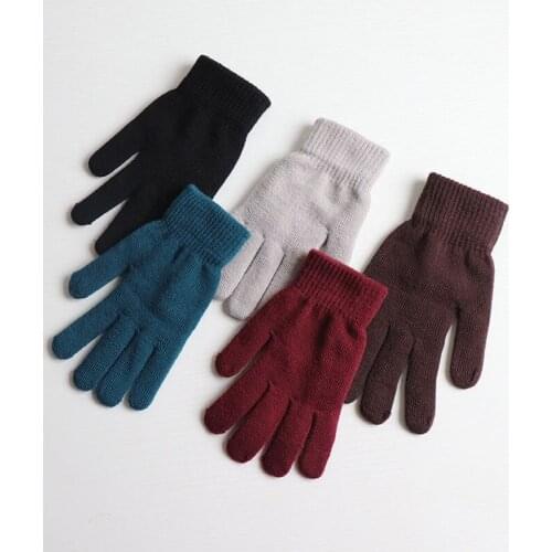 Gloves For women Winter Korean version lovely with velvet and thick warm five-finger gloves for men outdoor cycling gloves sprin