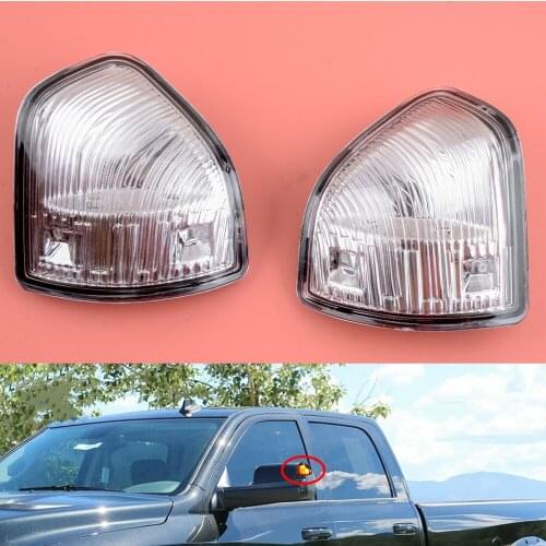 1 Pair Car ABS White Lens Amber LED Side Mirror Turn Signal Light Fit for Dodge Ram 1500 2500 3500 4500 5500 2011 2012 2013 2014