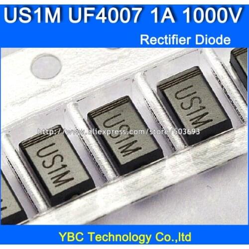 200pcs/lot US1M UF4007 1A/1000V SMA Fast Recovery Rectifier Diode