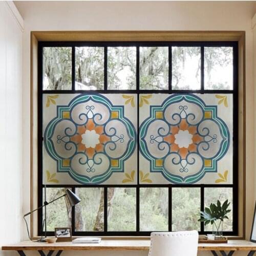 2019 New Static Cling Stained Glass Window Film door glass color film frosted dropshipping
