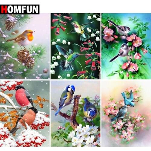 HOMFUN Full Square/Round Drill 5D DIY Diamond Painting "Animal bird landscape" Embroidery Cross Stitch 5D Home Decor Gift