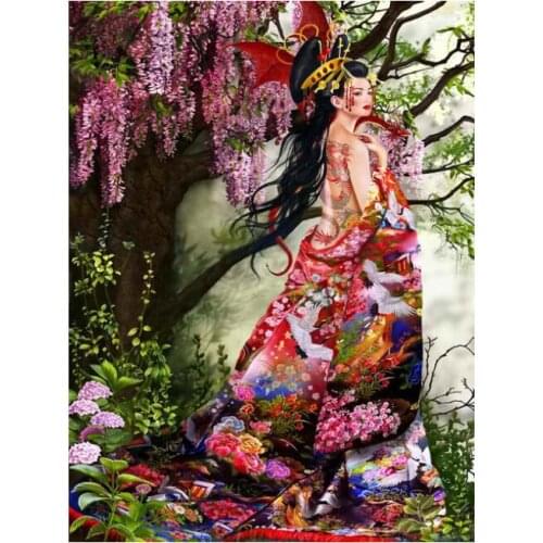 5d Diamond Embroidery Japanese Geish Women Diamand Painting Complet Daimond Mosaic Hobby Rhinestone Picture Wall Sticker Decor