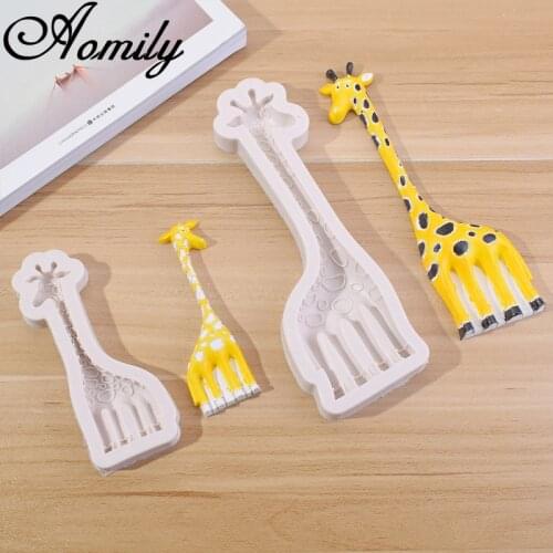 Aomily 3D Animal Giraffe Shaped Silicone Chocolate Soap Candy Fondant Mould Cookies Cake Mold Fondant Cake Decorating Tools
