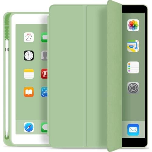 Case for iPad 9.7 2017 2018 10.2 2019 Mini 5 Pro 10.5 Air 3 Smart Cover with Pencil Holder for iPad 5th 6th 7th Generation Case