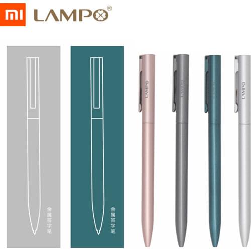 LAMPO Simple Metal Rotating Gel Pens Morandi Color 0.5MM Black Refill Signing Pen Write Smoothly For Business Stationery canetas