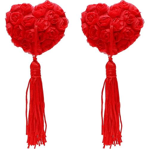 IKOKY 1 Pair Women Bra Heart Lace Nipple Stickers Pasties Adult Games Sex Toys for Couples Breast Cover