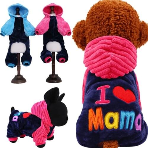 Jumpsuit Pajamas Winter Dog Clothing Fleece Dog Clothes Four Legs Warm Pet Clothing Outfit Small Dog Costume Apparel