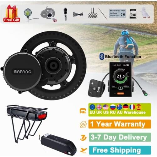 Bafang BBS02B 48V 750W Mid Drive Electric Bike Motor Ebike Conversion Kit Mid Motor for Mountain Road Bike with Battery Optional