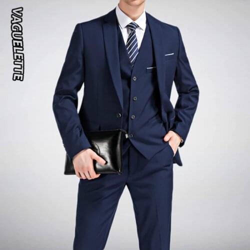 Blazer+Pants+Vest) 3 Pieces Men Suit Slim Fit Wedding Formal Wear Business Black Men Suit Elegant Costume Mariage Homme M-5XL