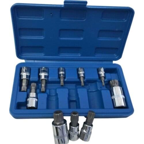 10pcs Set XZN 12 Point Spline Bit Socket 4-18mm Auto Car Anti-Rust Ratchets Wrench Hand Tools Anti-Corrosion Equipment