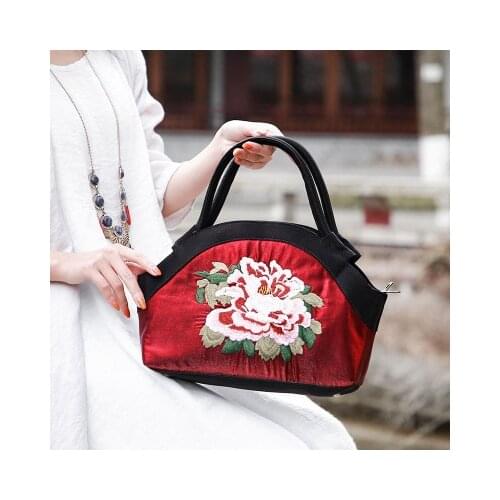 New Bohemian floral embroidery women shopping handbags!Nice National prints lady casual Day Clutches Top-sale canvas Carrier