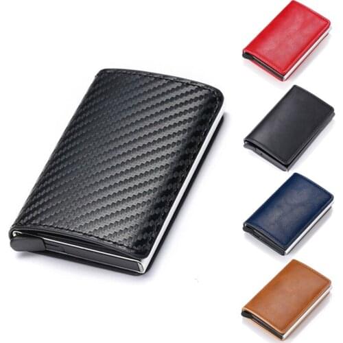 New Carbon Fiber Leather Wallet Man Magic Tri-fold PU Ultra-thin Mini Wallet Card Holder Fashion Business Casual Wallet Women